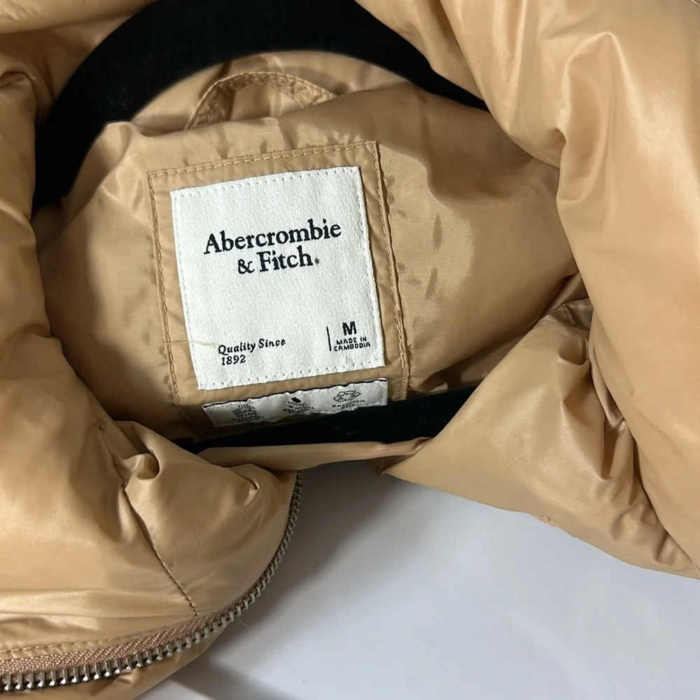 Abercrombie & Fitch Oversized‎ Utility Puffer Tan Jacket Medium - Picture 6 of 7